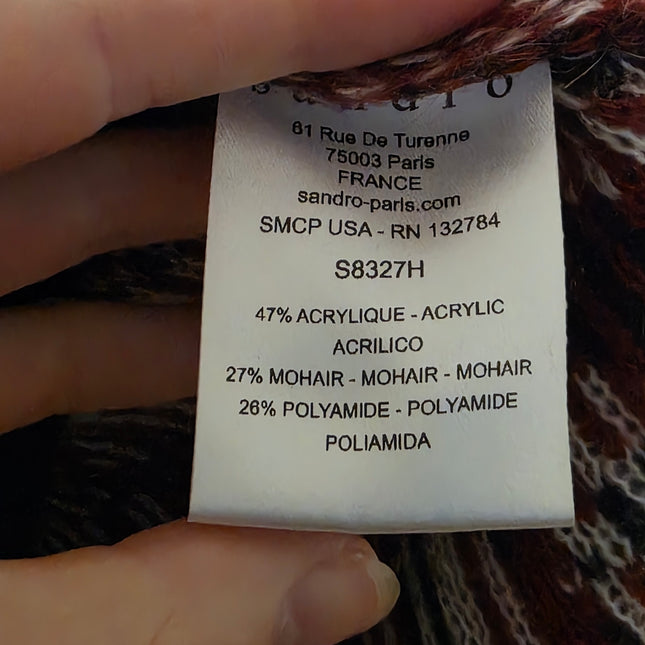 Black and Red Leopard Print Sandro Knitted Jumper Size Small