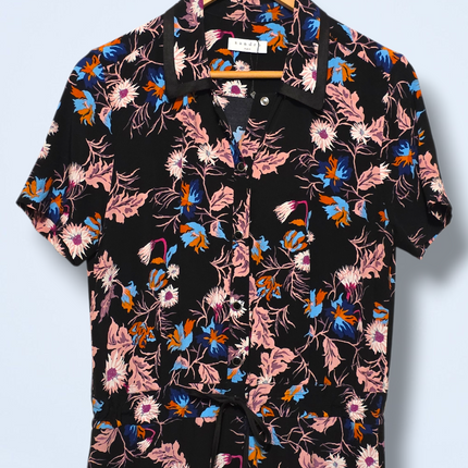 Sandro Oliver Jumpsuit – UK 8/10 – Bold Print – Snap Button Wide Leg