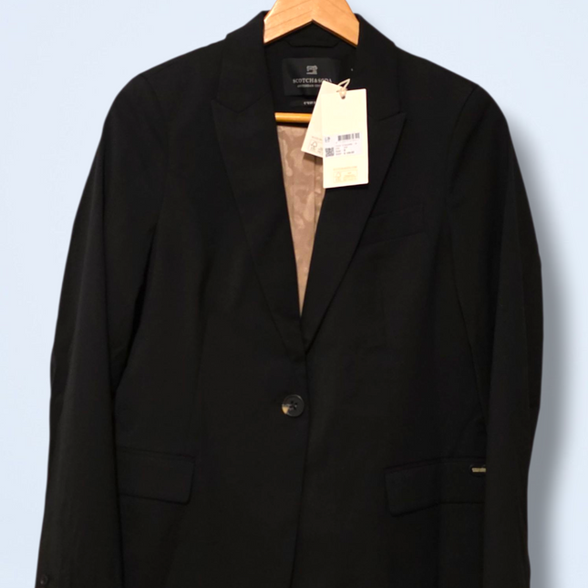 New Scotch & Soda Size Small Ladies Black Button Blazer