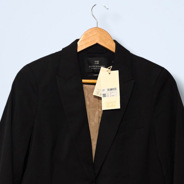 New Scotch & Soda Size Small Ladies Black Button Blazer