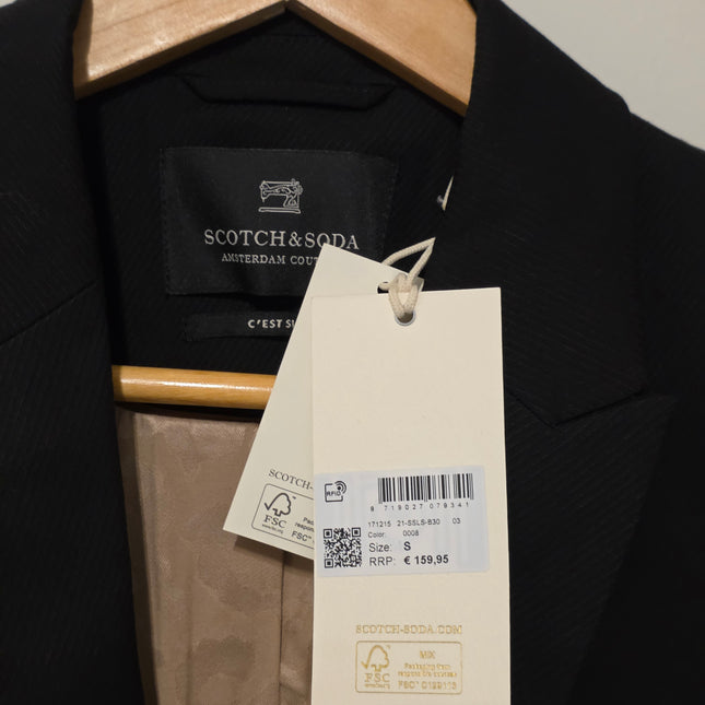 New Scotch & Soda Size Small Ladies Black Button Blazer