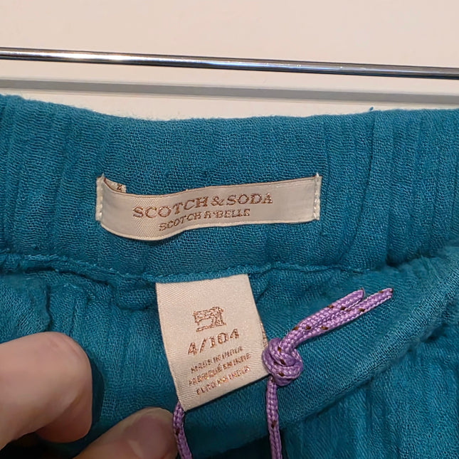 Scotch & Soda – Age 4 – NWT – Blue Organic Cotton Trousers
