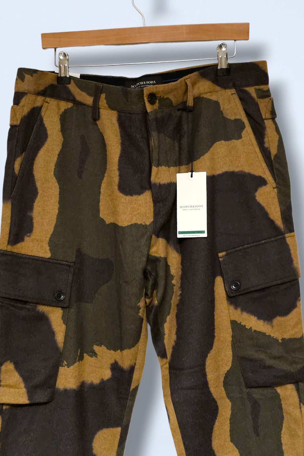 Scotch & Soda Camouflage Tapered Cargo Trouser New 32x32