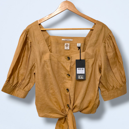 Scotch & Soda New Square Neck Linen Blouse Size XL