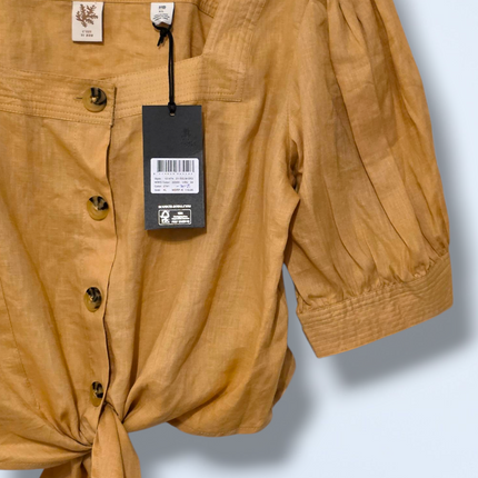 Scotch & Soda New Square Neck Linen Blouse Size XL