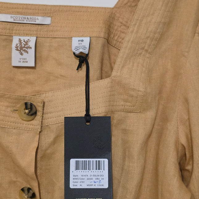 Scotch & Soda New Square Neck Linen Blouse Size XL
