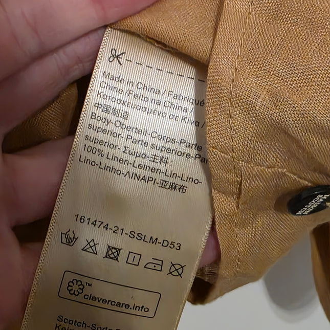 Scotch & Soda New Square Neck Linen Blouse Size XL