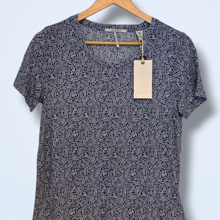 Blue & White Floral Print Scotch & Soda T-Shirt New UK XS