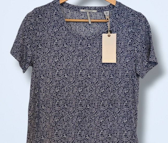 Blue & White Floral Print Scotch & Soda T-Shirt New UK XS