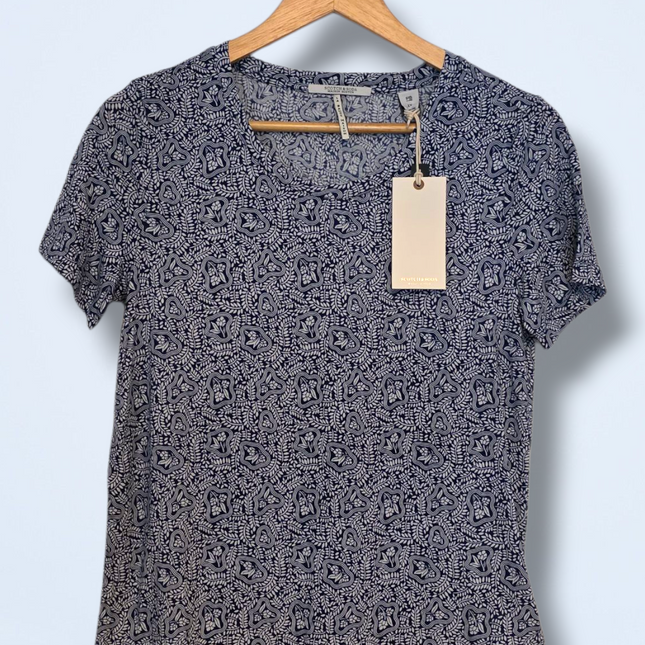 Blue & White Floral Print Scotch & Soda T-Shirt New UK XS