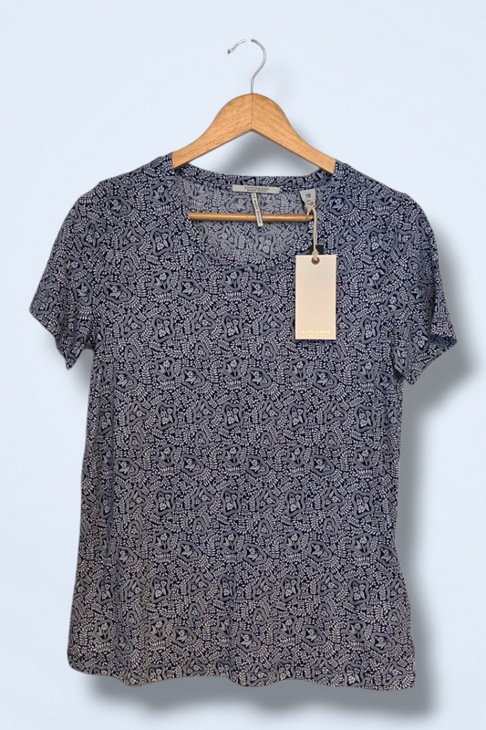 Blue & White Floral Print Scotch & Soda T-Shirt New UK XS
