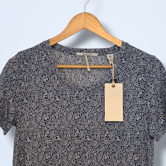 Blue & White Floral Print Scotch & Soda T-Shirt New UK XS