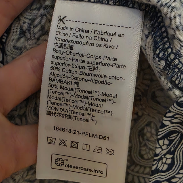 Blue & White Floral Print Scotch & Soda T-Shirt New UK XS