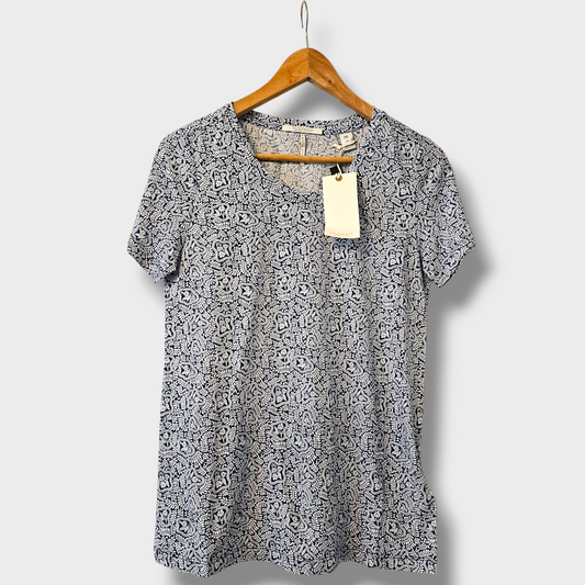 Scotch & Soda Blue & White Floral Print Tee – Size XS – NWT