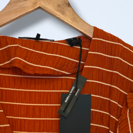 Scotch & Soda Orange/rust Striped Wrap Dress New Size Small