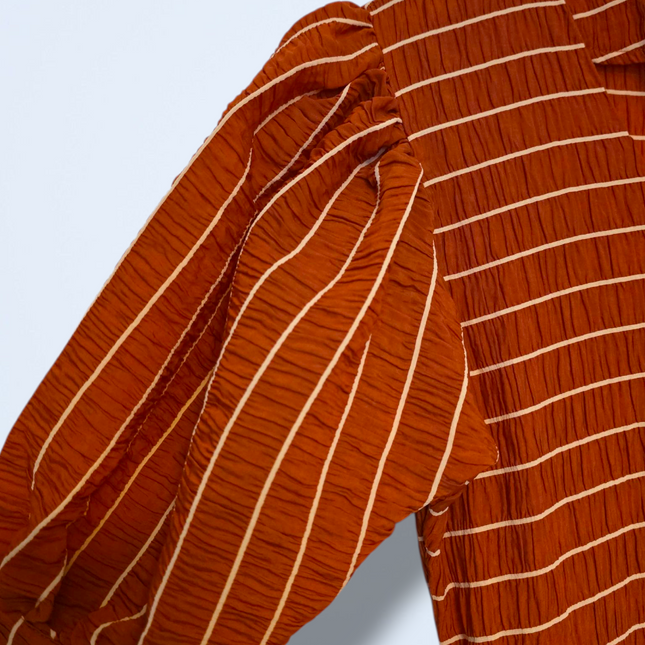 Scotch & Soda Orange/rust Striped Wrap Dress New Size Small