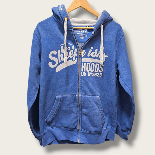 Blue Hooded Zip-through Jumper Sheep-ish Medium