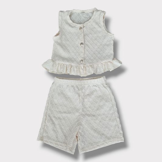 SHEIN Kids Co-Ord Set Age 2–3 Yrs – Pale Yellow Textured – Immaculate Condition