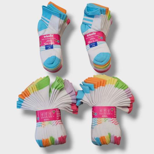 TrimFit Sock Bundle – 48 Pairs – Size Large (UK 3-6) – Brand New