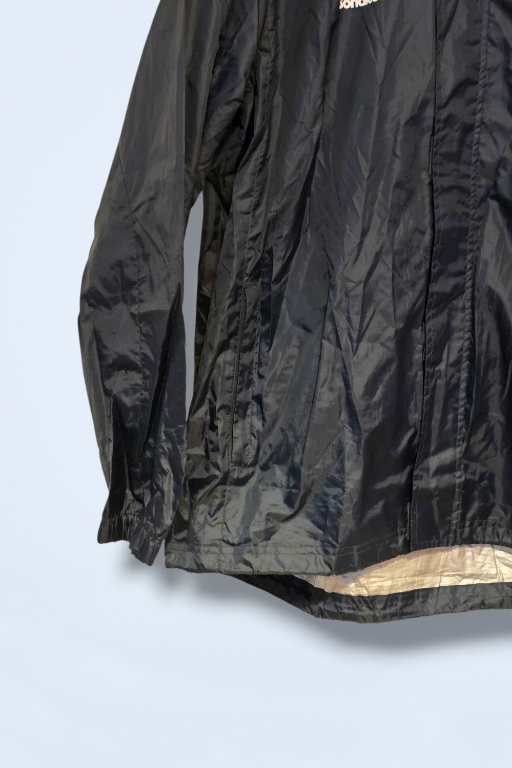 Sondico Navy & White Zipped Rain Coat Size Large