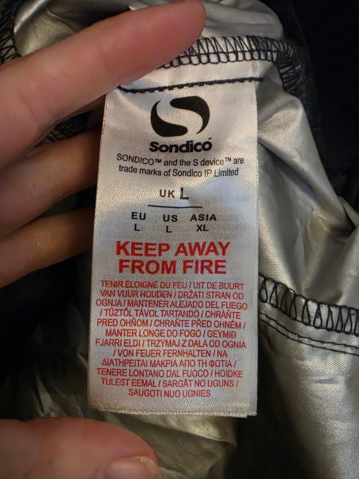 Sondico Navy & White Zipped Rain Coat Size Large