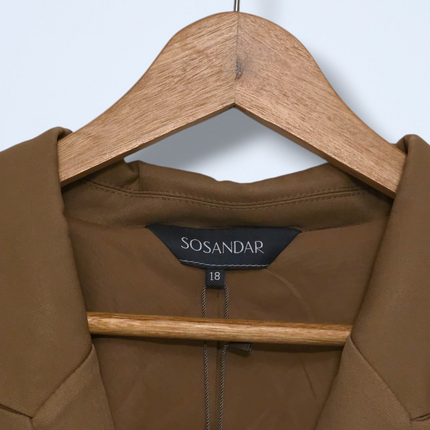 Sosandar New Double Breasted Camel Coloured Button Blazer