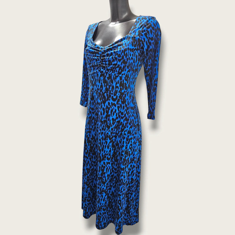 Sosandar New Leopard Print Sweetheart Neckline Midi Dress