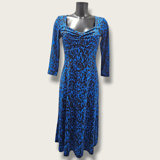 Sosandar New Leopard Print Sweetheart Neckline Midi Dress