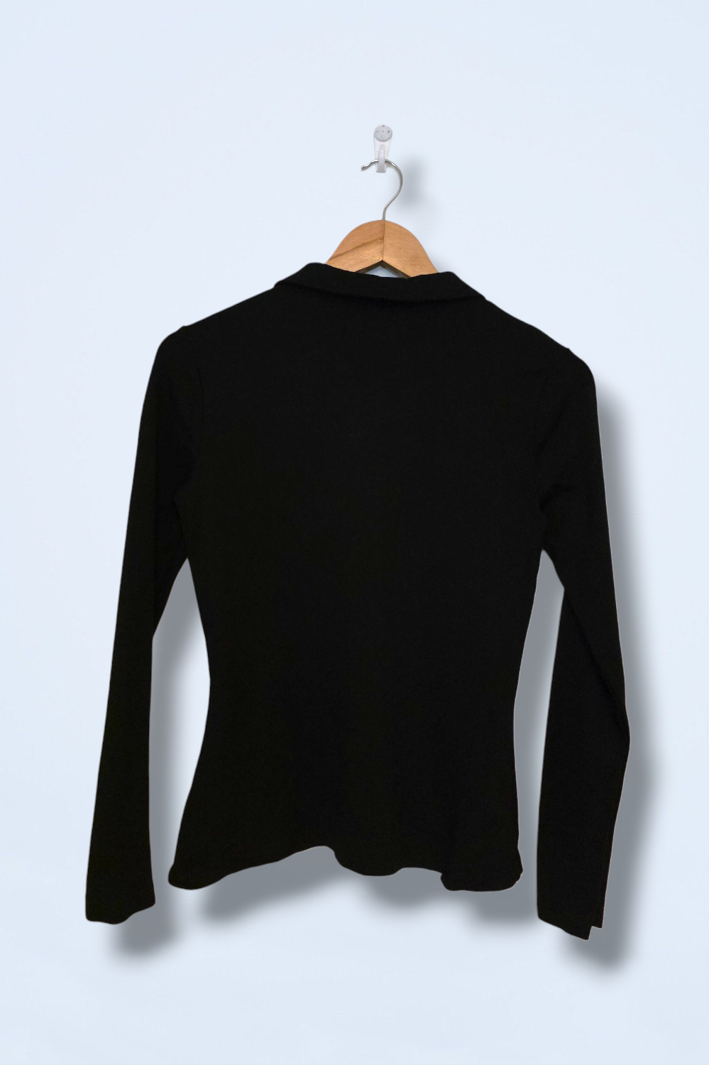 Sosandar Black ¼ Zipped Top Long-sleeved Size 8