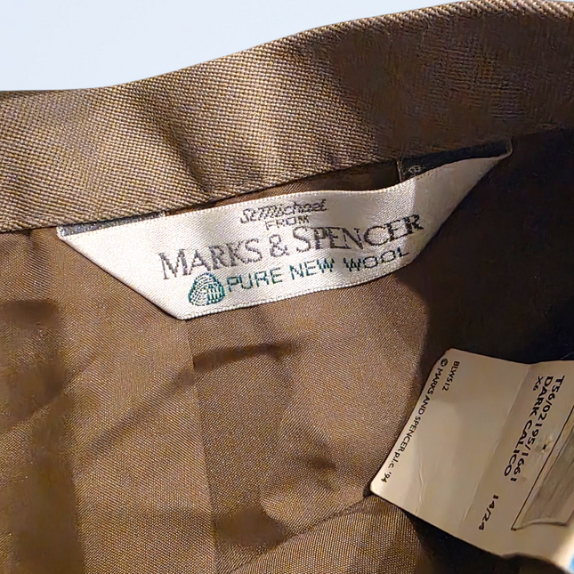 St Michael’s New with Tags Dark Calico New Wool Skirt Size 14