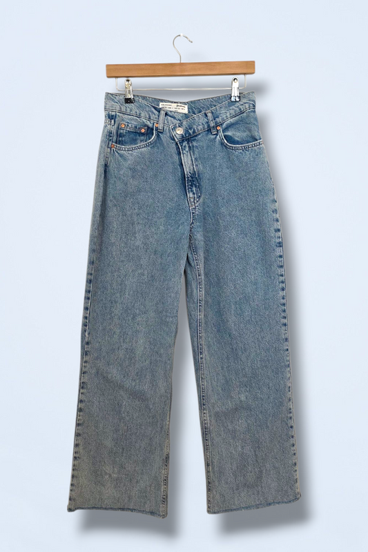 Blue High Waist Straight Leg Stradivarius Jeans UK 8