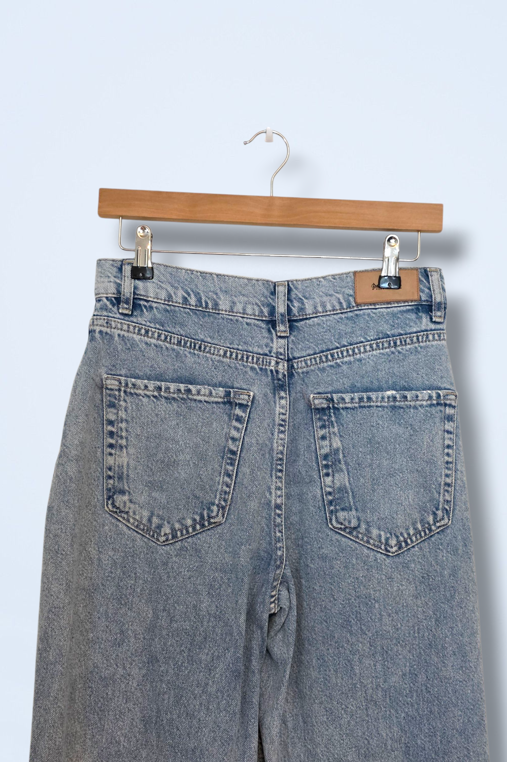 Blue High Waist Straight Leg Stradivarius Jeans UK 8