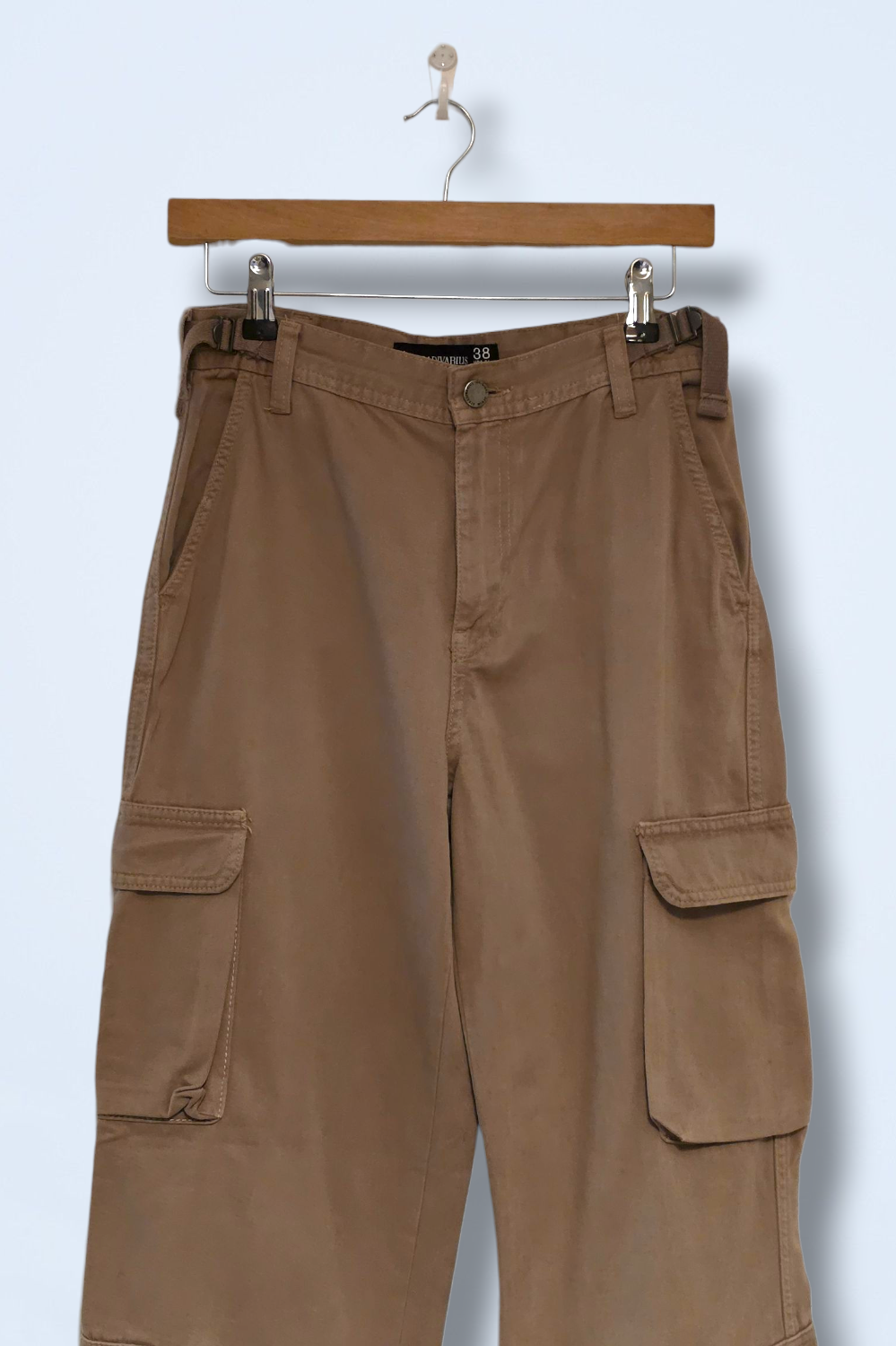 Brown Straight Leg Size UK 10 Stradivarius Cargo Trousers