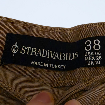 Brown Straight Leg Size UK 10 Stradivarius Cargo Trousers