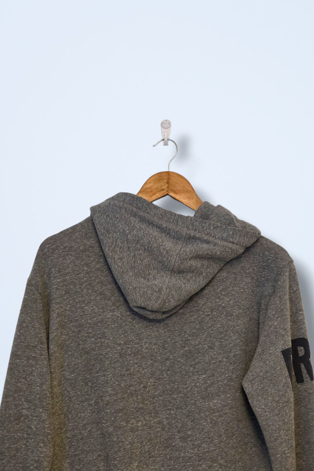 Grey Printed Superdry Hoodie Small Kangaroo Pocket