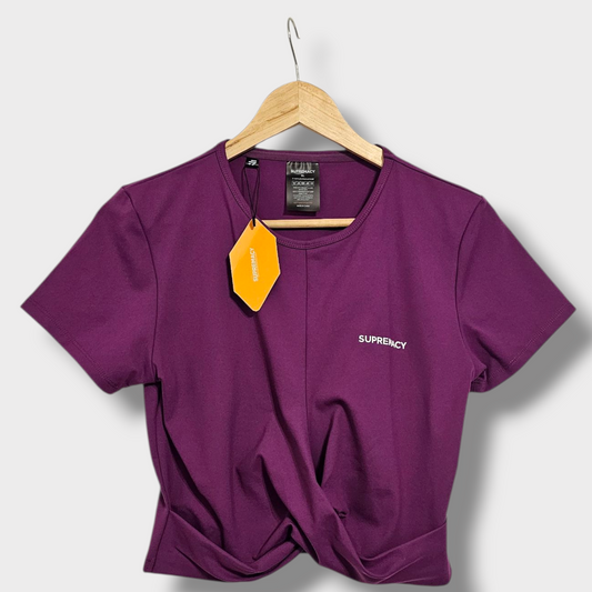 Supremacy Purple Cropped Activewear Tee – Size XL