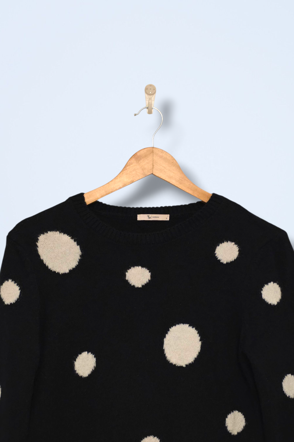 TU Navy & White Spotted Knit Jumper Size 8