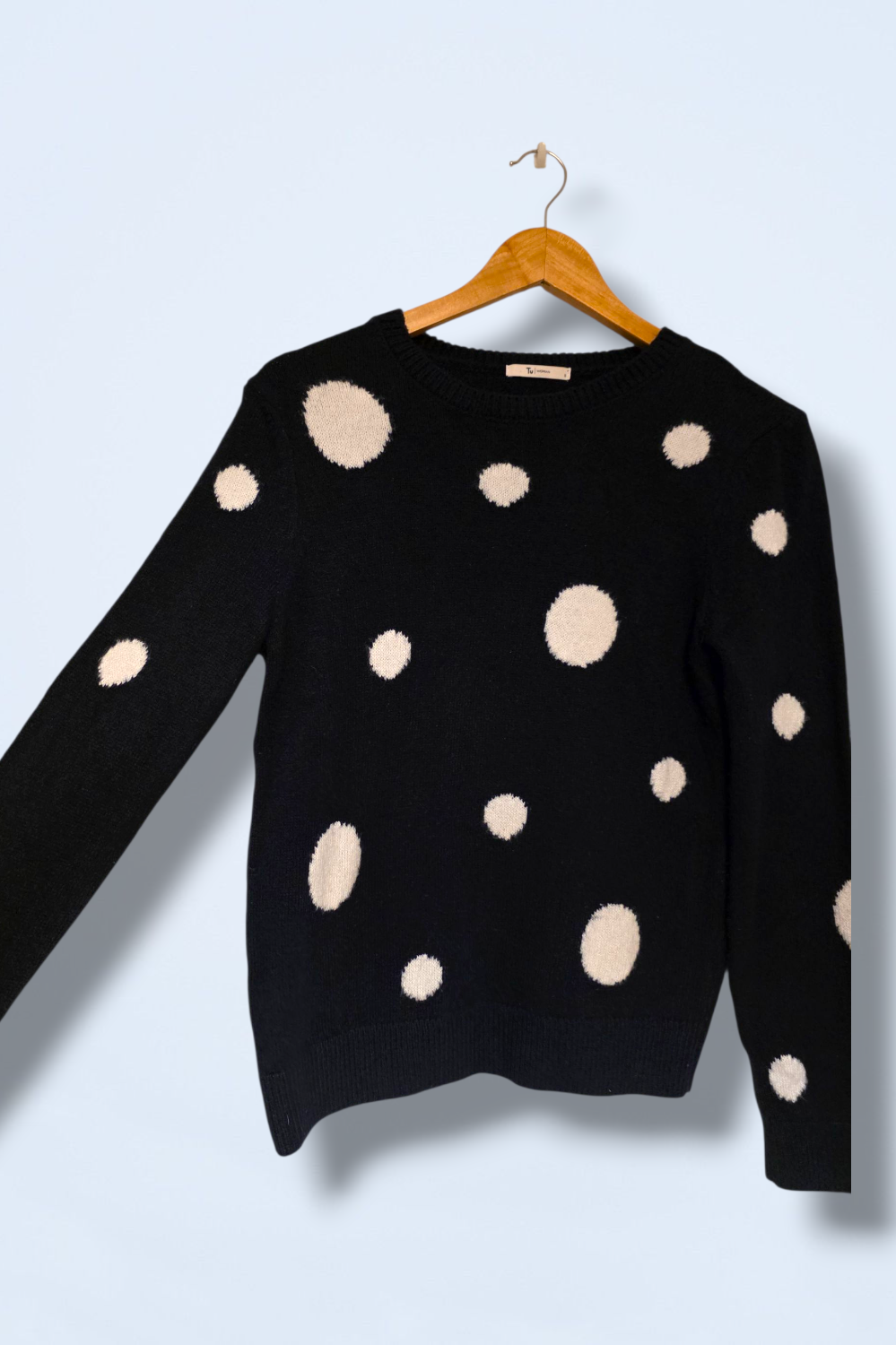 TU Navy & White Spotted Knit Jumper Size 8