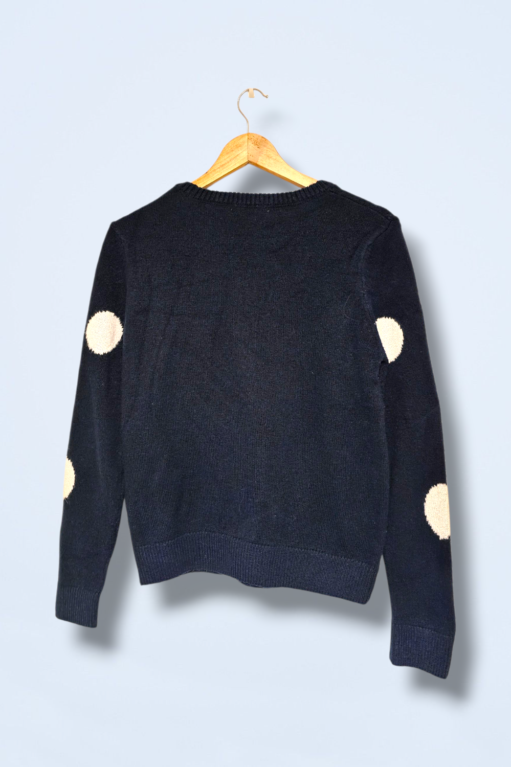 TU Navy & White Spotted Knit Jumper Size 8