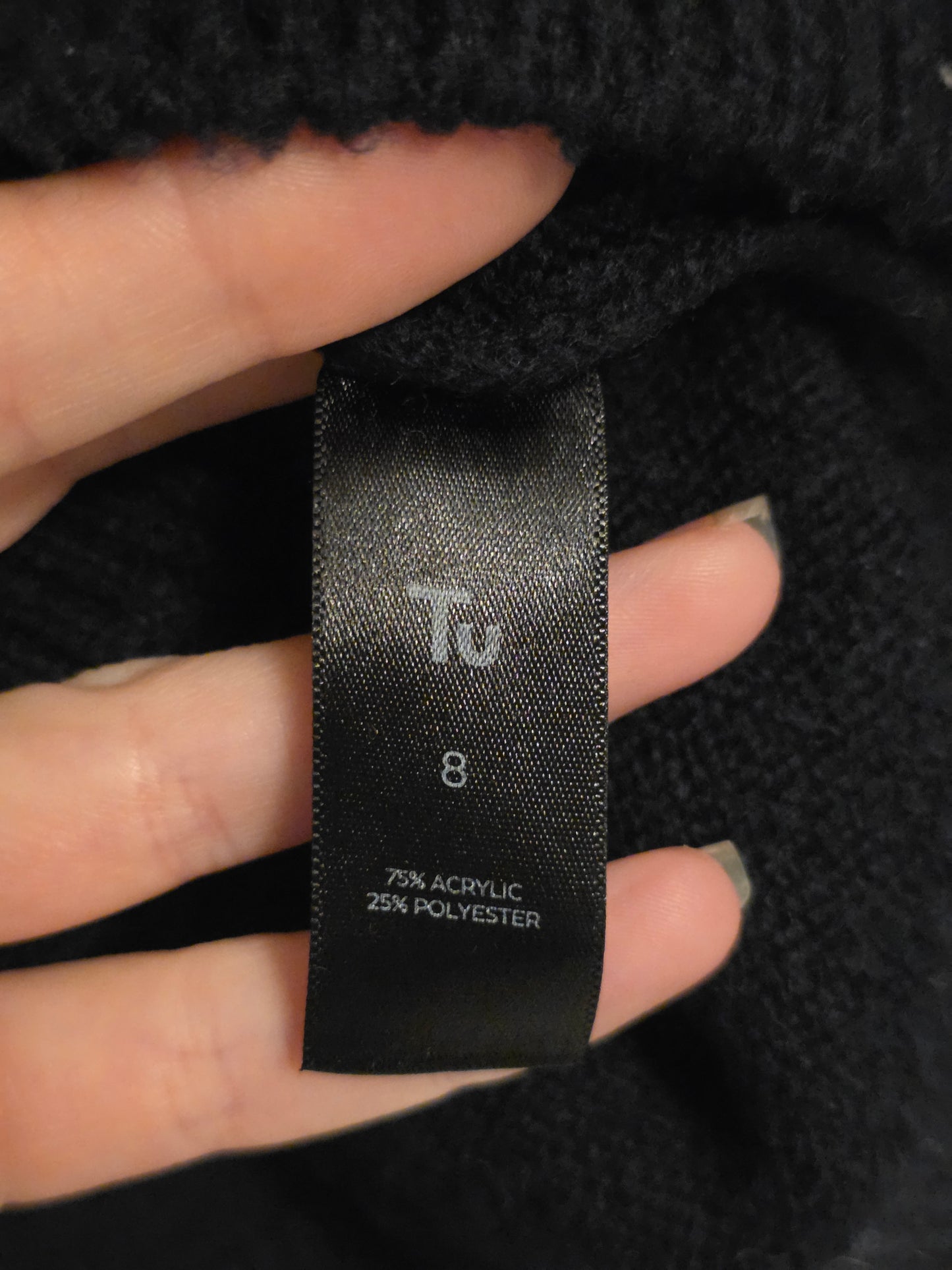 TU Navy & White Spotted Knit Jumper Size 8