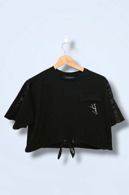 The Couture Club Size Small Black Short Sleeved Tee with Pocket