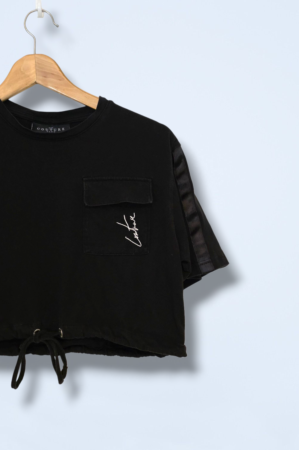 The Couture Club Size Small Black Short Sleeved Tee with Pocket