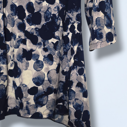 Purple Blue White Together Size Small Printed Blouse