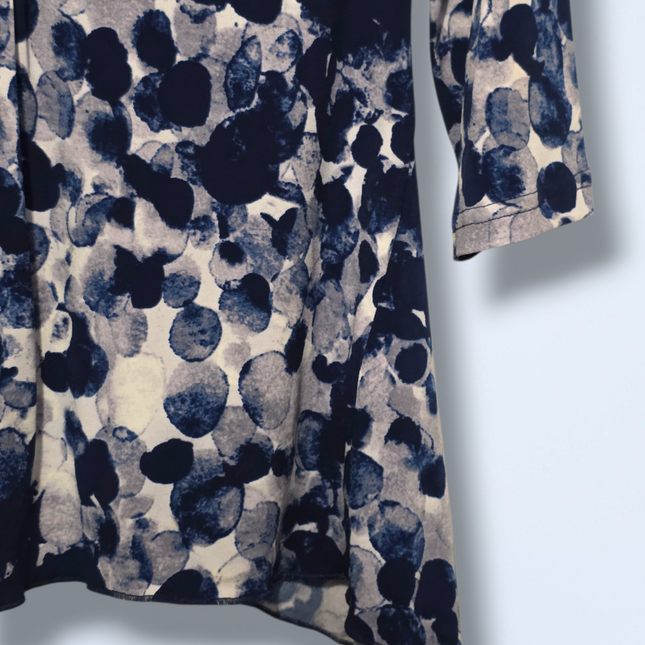 Purple Blue White Together Size Small Printed Blouse