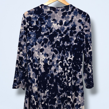 Purple Blue White Together Size Small Printed Blouse