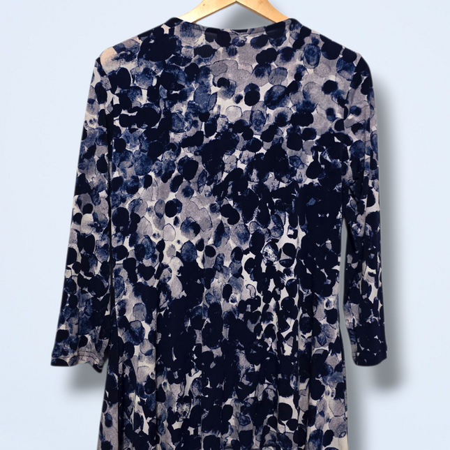 Purple Blue White Together Size Small Printed Blouse