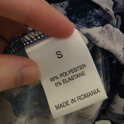 Purple Blue White Together Size Small Printed Blouse