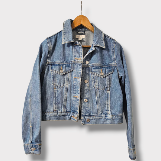 Topshop Cropped Denim Jacket – UK 6 – 100% Cotton