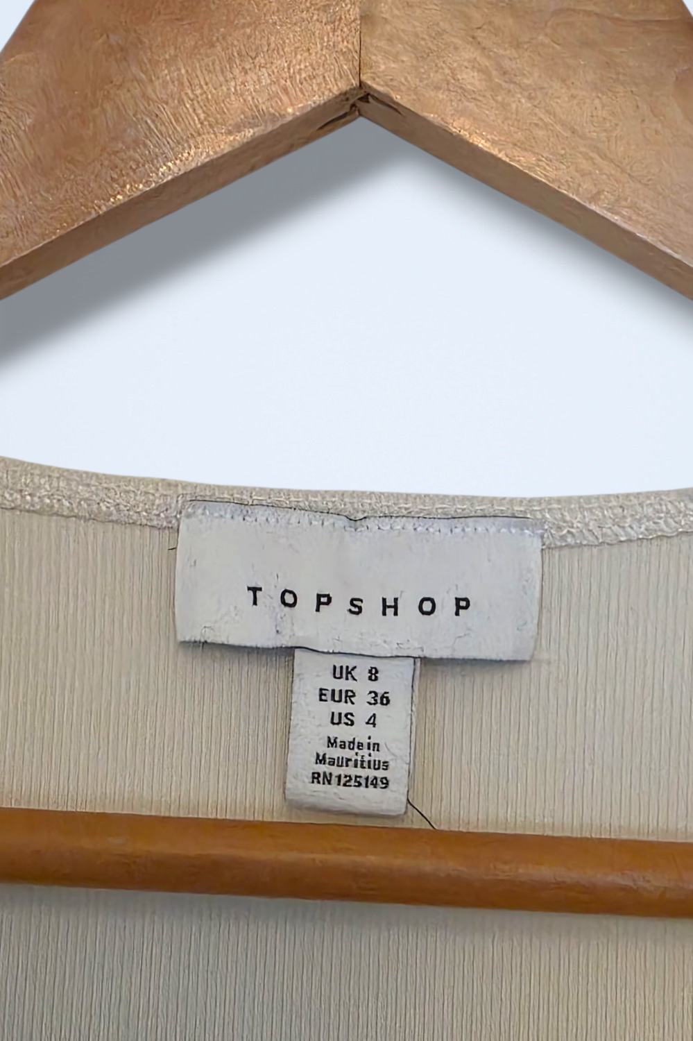 Topshop UK 8 Long Sleeved Ivory Ribbed Bodysuit