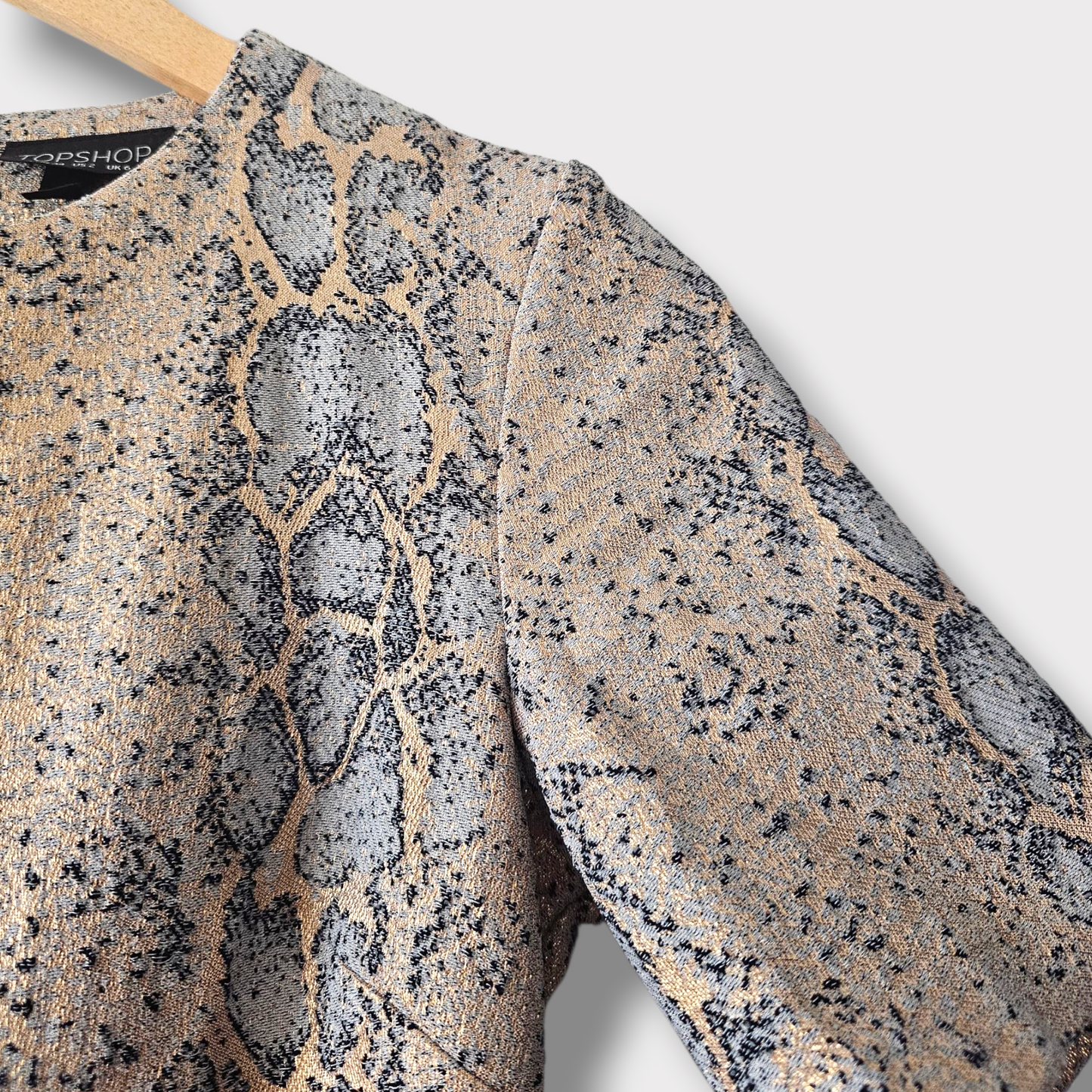 Topshop Metallic Snake Print Dress UK 6 – Animal Print – Immaculate Condition